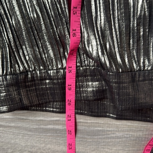 Ted Baker Elwiira Gathered Metallic Wrap Top - Gray Large - Picture 10 of 11